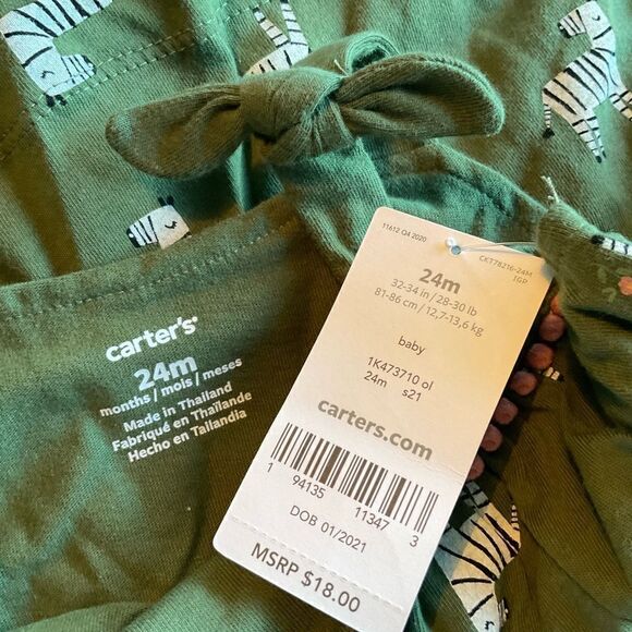 Carter’s Baby Zebra Printed Sunsuit - Picture 6 of 7